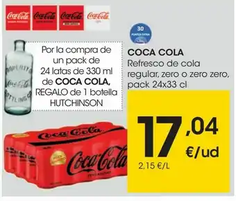 Eroski Coca cola refresco de cola regular, zero o zero zero oferta