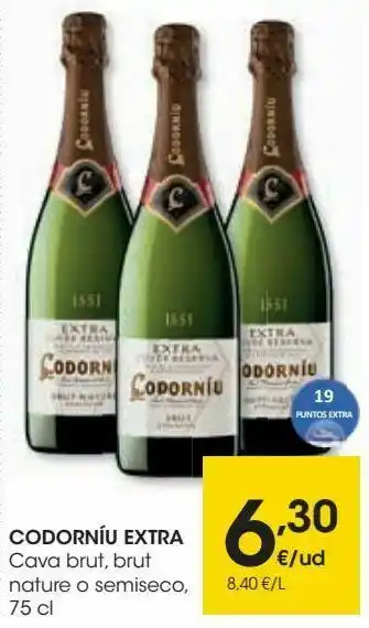 Eroski Codorniú extra cava brut, brut nature o semiseco oferta