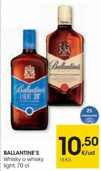 Eroski Ballantine's whisky o whisky light oferta