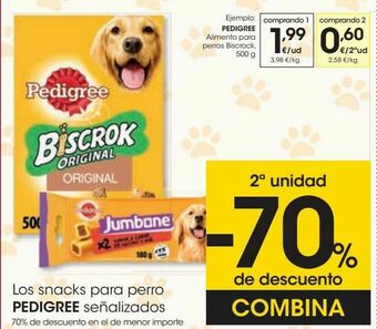 Eroski Pedigree alimento para perros biscrock oferta
