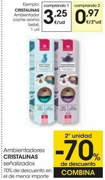 Eroski Cristalinas ambientador coche aroma bebé oferta