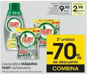 Eroski Fairy lavavajillas máquina platinum sf oferta