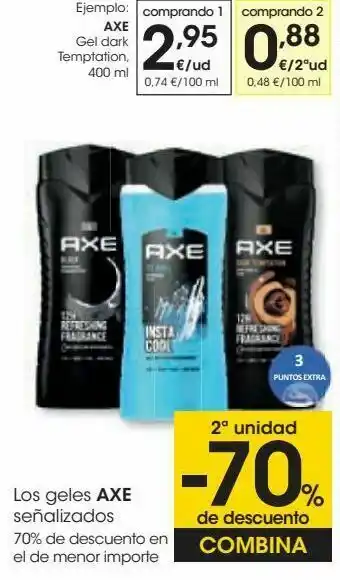 Eroski Axe gel dark temptation oferta