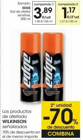 Eroski Edge gel de afeitar sensitive oferta