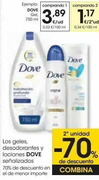 Eroski Dove gel oferta