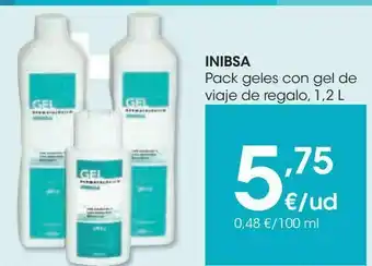 Eroski Inibsa pack geles con gel de viaje de regalo oferta