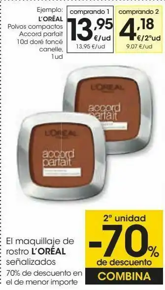 Eroski L'oréal polvos compactos accord parfait 10d doré foncé canelle oferta