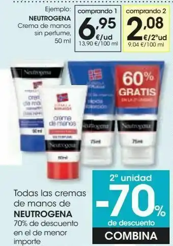 Eroski Neutrogena crema de manos sin perfume oferta