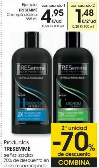 Eroski Tresemmé champú clásico oferta