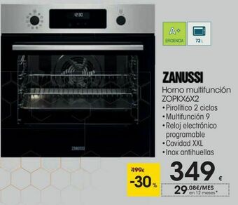Eroski Zanussi horno multifunción zopkx6x2 oferta
