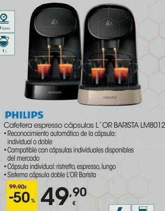 Eroski Philips cafetera espresso cápsulas l'or barista lm8012 oferta