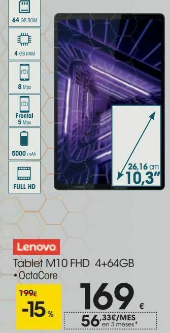 Eroski Lenovo tablet m10 fhd 4+64gb oferta