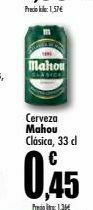 UDACO Cerveza mahou oferta