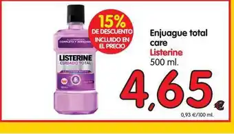 Alimerka Listerine Total care enjuague 500ml oferta