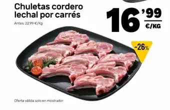 AhorraMas Chuletas cordero lechal por carrés oferta