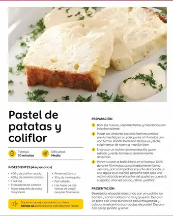 Pastel de patatas y coliflor