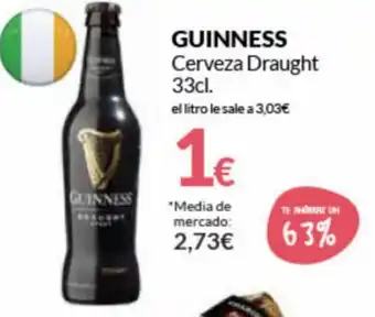 PrimaPrix Guinnes Cerveza Draught 33cl oferta