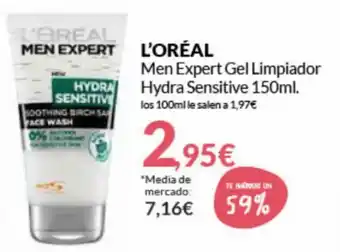 PrimaPrix L'Oreal Men Expert Gel limpiador Hydra Sensitive 150ml oferta