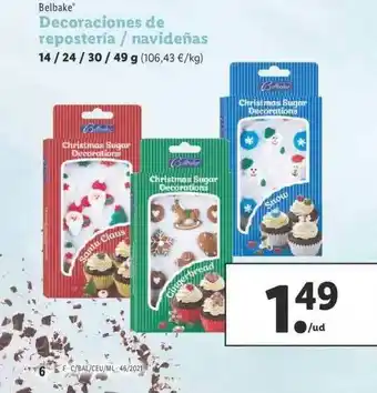 Lidl Belbake Decoraciones De Repostería Navideñas oferta