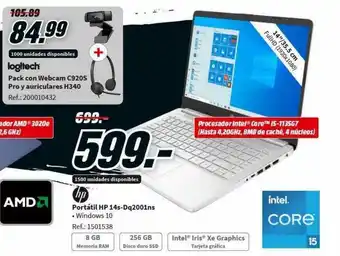 MediaMarkt Hp Portátil Hp 14s-dq2001ns oferta