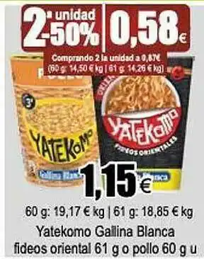 FROIZ Yatekomo Gallina Blanca Fideos Oriental oferta