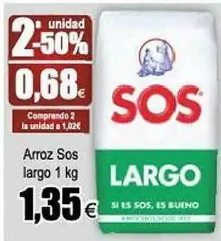 FROIZ 2a Unidad -50% Arroz Sos Largo 1 Kg oferta