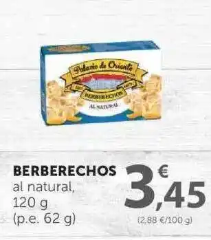 SPAR Berberechos al natural, 120g oferta
