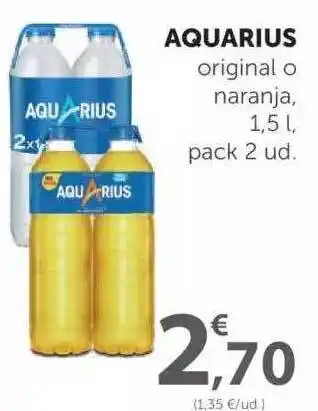 SPAR Aquarius original o naranja, 1,5L pack 2 ud. oferta