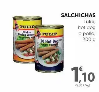 SPAR Salchichas Tulip, hot dog o pollo 200g oferta