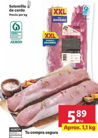 Lidl Solomillo de Cerdo, Aprox. 1,1kg oferta