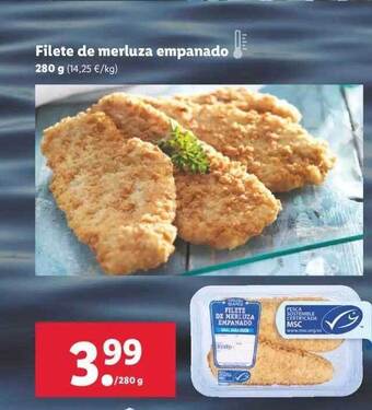 Lidl Filete de merluza empanado 280g oferta