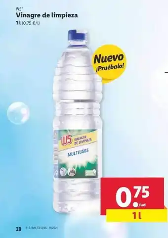 Lidl W5 Vinagre de limpieza 1L oferta