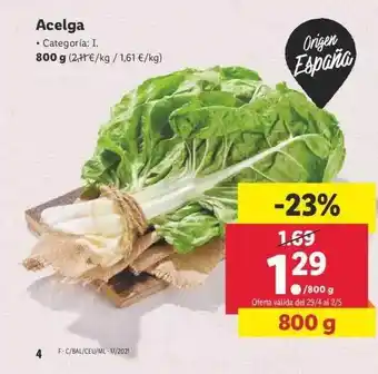 Lidl Acelga 800g oferta