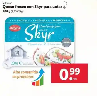 Lidl Milbona Queso fresco con Skyr para untar 200g oferta