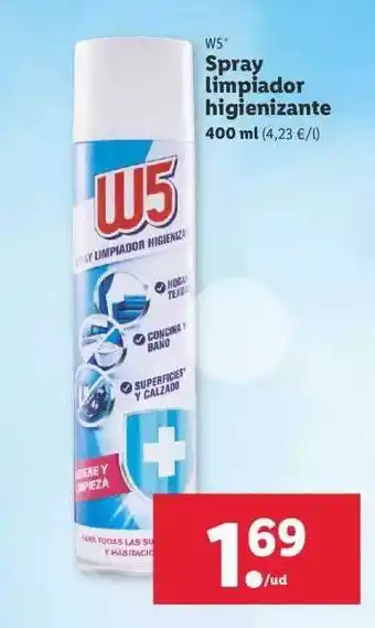 Lidl W5 Spray limpiador higienizante 400ml oferta
