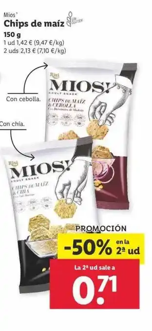 Lidl Mios Chips de Maíz 150g oferta