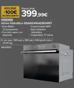 Costco HISENSE Horno Hidrolítico BSA66346ADBGWIFI oferta
