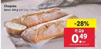 Lidl Chapata, Aprox. 334g oferta
