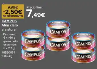 Costco CAMPOS Atún claro al natural oferta