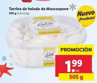 Lidl Tarrina de helado de Mascarpone 505g oferta
