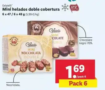 Lidl Gelatelli Mini helados doble cobertura 6 x 47 / 6 x 48g oferta