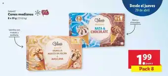 Lidl Gelatelli Conos medianos 8 x 35g oferta