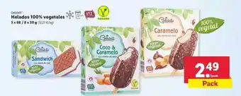 Lidl Gelatelli Helados 100% vegetales 3 x 68 / 8 x 30g oferta