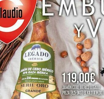 Claudio Jamón ibérico de cebo legado oferta