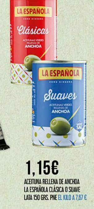 Claudio Aceitunas rellenas de anchoa la española oferta