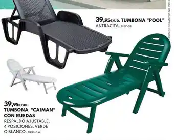 BricoCentro "Caiman" TUMBONA Con Ruedas oferta
