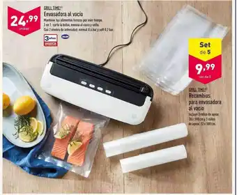 ALDI Grill Time! Envasadora al vacío Grill Time! Recambios para envasadora al vacío oferta