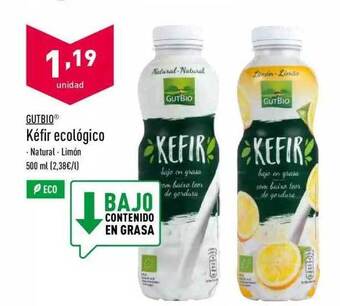 ALDI Gutbio Kéfir ecológico 500ml oferta