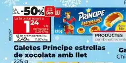 Dia Galetes Príncipe estrellas de xocolata amb llet oferta
