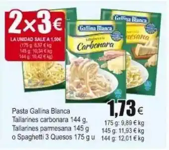 FROIZ Pasta Gallina Blanca Tallarines Carbonara Tallarines Parmesana O Spaghetti 3 Quesos oferta